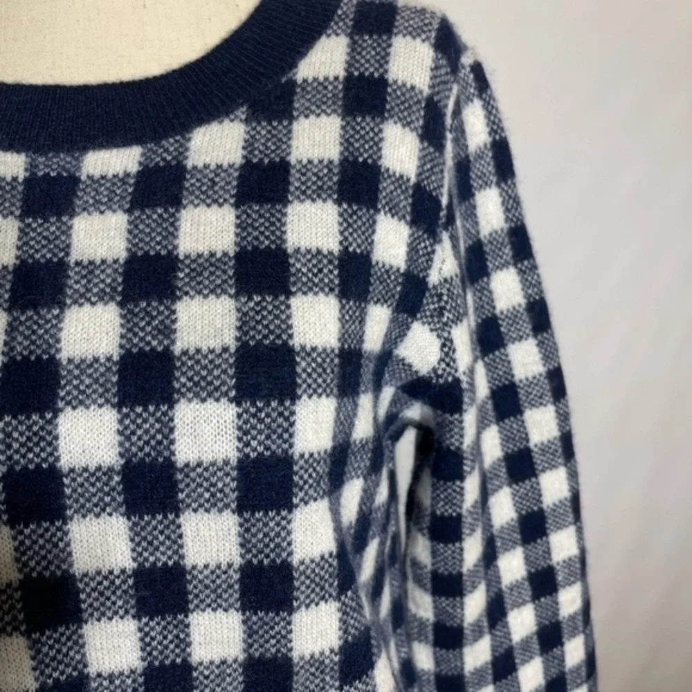 J.Crew • Gingham Checkered Cashmere Sweater S ASO Wednesday Addams